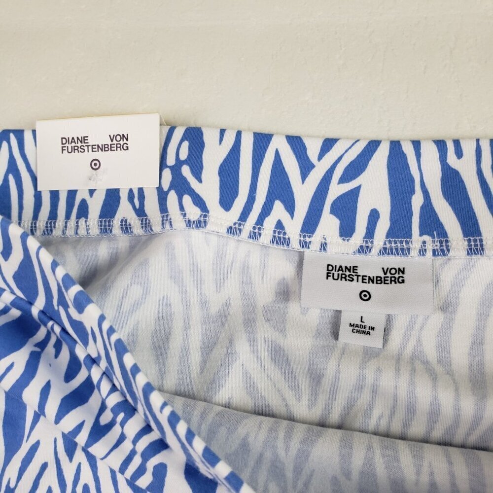 DVF x Target A Line Skirt Womens Large Blue Knit Midi Diane Von Furstenberg NEW - Picture 7 of 14